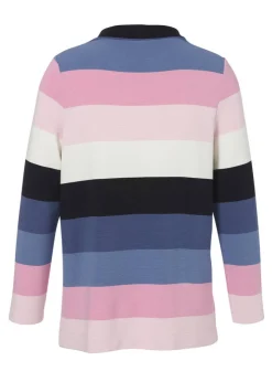 Stehkragen-Sweatshirt Multicolor mit Streifen