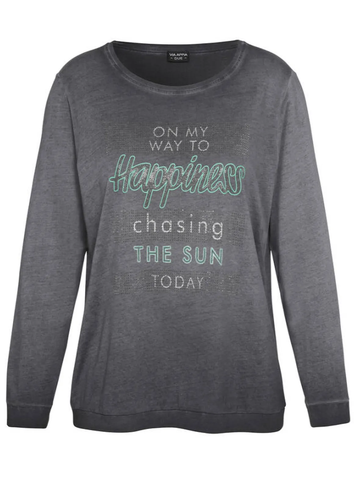 Supersoftes Langarmshirt mit geschmücktem Slogan