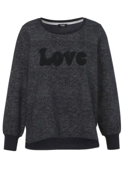 Sweatshirt mit Flock-Print Love