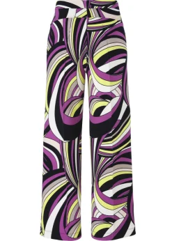 Topmodische Printhose, weite Beine