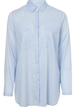 Verspielte Bluse mit gepunktetem Allover-Muster