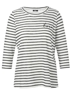 Verspieltes 3/4-Arm-Shirt mit Glitzersteinen