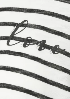 Verspieltes 3/4-Arm-Shirt mit Glitzersteinen