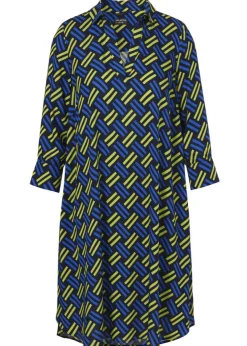 Viskose Kleid im leichten A-Schnitt mit Nahttaschen