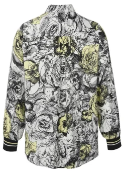 Viskosebluse mit Rippbündchen am Ärmel