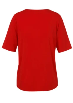 Viskose-Jersey Shirt mit geschmücktem Ausschnitt