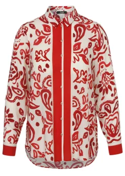 Viskose-Print-Bluse Bicolor