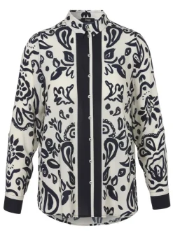 Viskose-Print-Bluse Bicolor