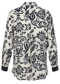 Viskose-Print-Bluse Bicolor