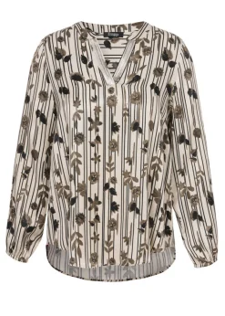 Viskose-Schlupfbluse mit edlem Print