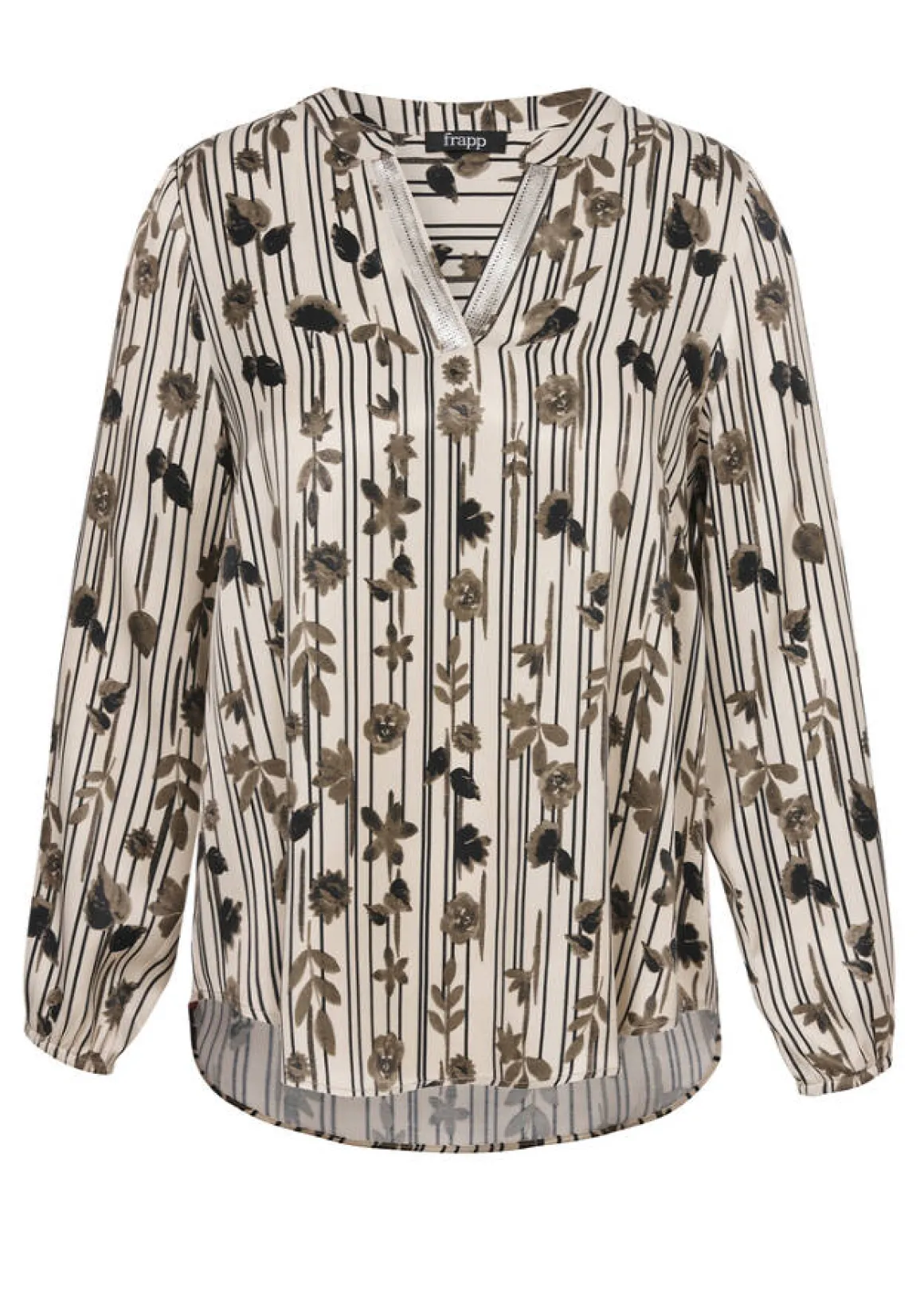 Viskose-Schlupfbluse mit edlem Print