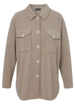 Warme Hemdbluse mit Strukturmuster