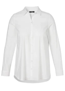 Weiße Baumwoll-Stretch Bluse