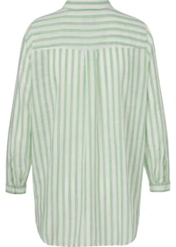 Zarte Baumwoll-Hemdbluse mit Längsstreifen