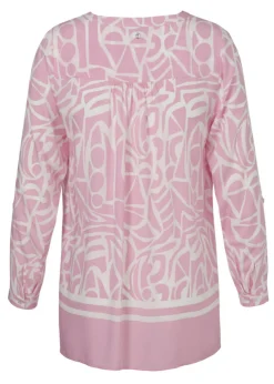 Zarte Viskose-Tunika mit Print Bicolor