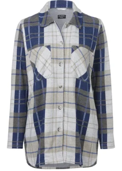 Zeitlose Langarmbluse mit kariertem Allover-Muster