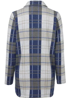 Zeitlose Langarmbluse mit kariertem Allover-Muster