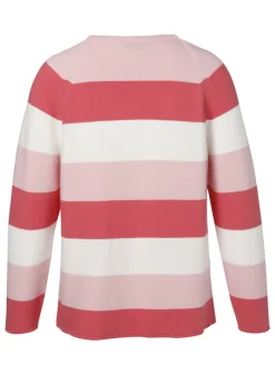 Zeitloser Strickpullover mit gestreiftem Allover-Muster