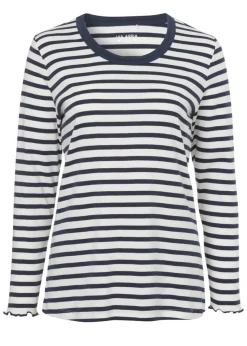 Zeitloses Langarmshirt mit gestreiftem Allover-Muster