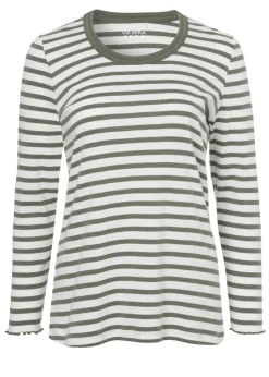 Zeitloses Langarmshirt mit gestreiftem Allover-Muster